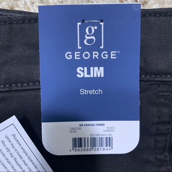 George Mens Slim Chino Pants 